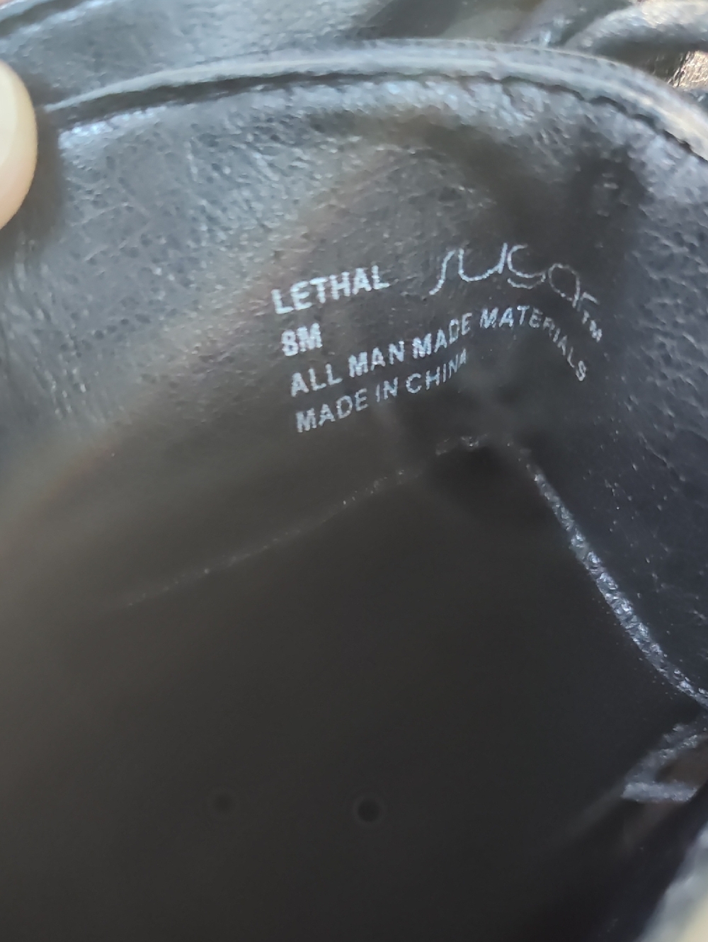 Sugar Lethal Tall Black Lace Up Combat Boots, 8m - Picture 2 of 8